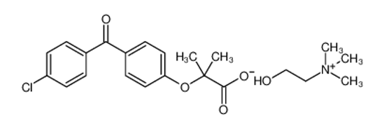 Picture of 2-[4-(4-chlorobenzoyl)phenoxy]-2-methylpropanoate,2-hydroxyethyl(trimethyl)azanium