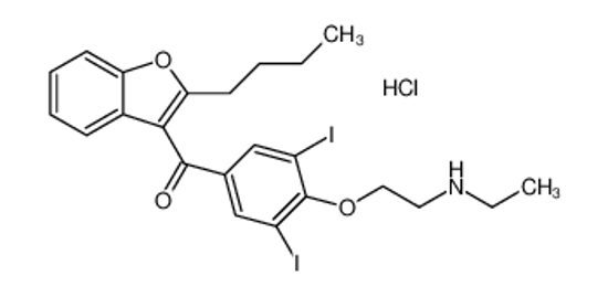 Picture of (2-butyl-1-benzofuran-3-yl)-[4-[2-(ethylamino)ethoxy]-3,5-diiodophenyl]methanone,hydrochloride