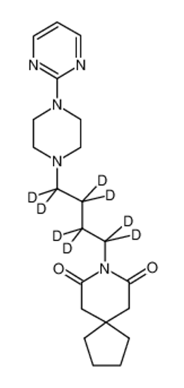 Изображение 8-[1,1,2,2,3,3,4,4-octadeuterio-4-(4-pyrimidin-2-ylpiperazin-1-yl)butyl]-8-azaspiro[4.5]decane-7,9-dione,hydrochloride