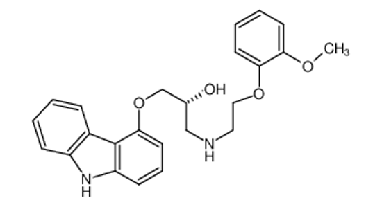 Picture of (2R)-1-(9H-carbazol-4-yloxy)-3-[2-(2-methoxyphenoxy)ethylamino]propan-2-ol