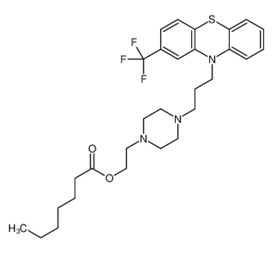 Picture of 2-[4-[3-[2-(trifluoromethyl)phenothiazin-10-yl]propyl]piperazin-1-yl]ethyl heptanoate