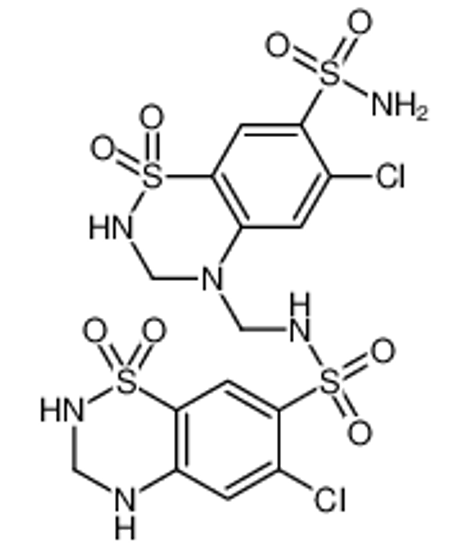 Picture of 6-chloro-4-[[(6-chloro-1,1-dioxo-3,4-dihydro-2H-1λ<sup>6</sup>,2,4-benzothiadiazin-7-yl)sulfonylamino]methyl]-1,1-dioxo-2,3-dihydro-1λ<sup>6</sup>,2,4-benzothiadiazine-7-sulfonamide