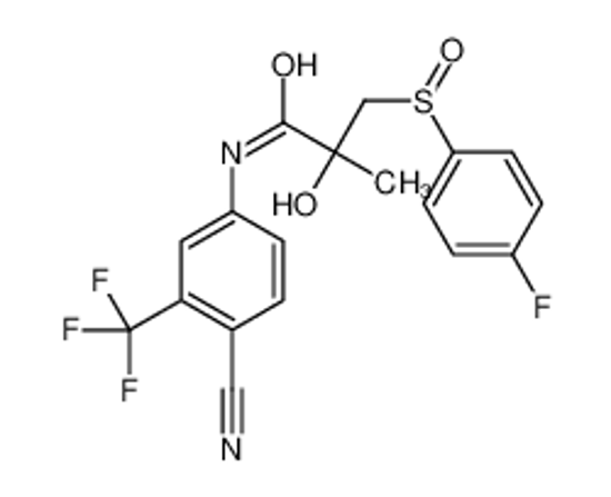 Picture of N-[4-cyano-3-(trifluoromethyl)phenyl]-3-(4-fluorophenyl)sulfinyl-2-hydroxy-2-methylpropanamide