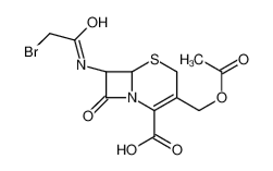 Picture of (6R,7R)-3-(acetyloxymethyl)-7-[(2-bromoacetyl)amino]-8-oxo-5-thia-1-azabicyclo[4.2.0]oct-2-ene-2-carboxylic acid
