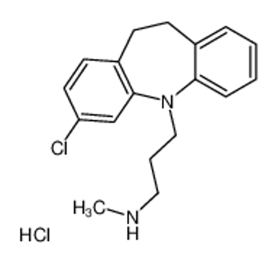Picture of 3-(3-Chloro-10,11-dihydro-5H-dibenzo[b,f]azepin-5-yl)-N-methyl-1- propanamine hydrochloride (1:1)