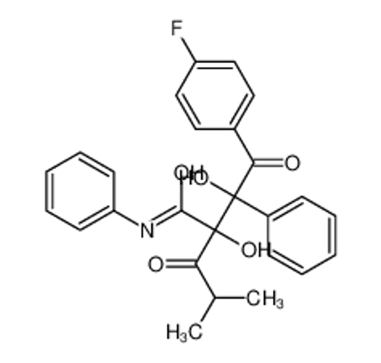 Picture of 2-[2-(4-fluorophenyl)-1-hydroxy-2-oxo-1-phenylethyl]-2-hydroxy-4-methyl-3-oxo-N-phenylpentanamide