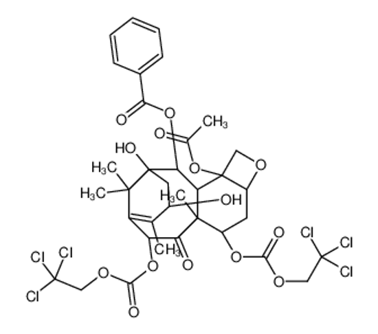 Picture of (2α,3ξ,5β,7β,10β,13α)-4-Acetoxy-1,13-dihydroxy-9-oxo-7,10-bis{[(2 ,2,2-trichloroethoxy)carbonyl]oxy}-5,20-epoxytax-11-en-2-yl benzo ate