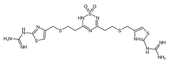 Picture of 2-[4-[2-[5-[2-[[2-(diaminomethylideneamino)-1,3-thiazol-4-yl]methylsulfanyl]ethyl]-1,1-dioxo-4H-1,2,4,6-thiatriazin-3-yl]ethylsulfanylmethyl]-1,3-thiazol-2-yl]guanidine