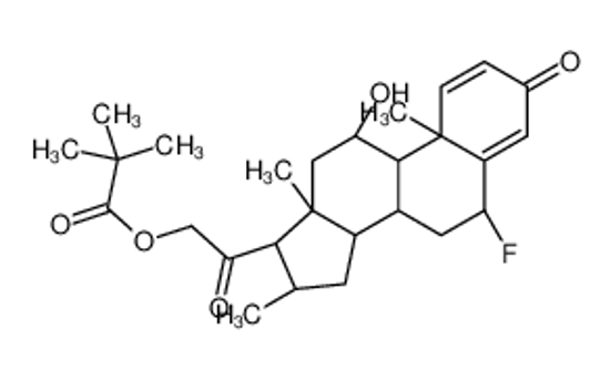 Picture of (6α,11β,16α)-6-Fluoro-11-hydroxy-16-methyl-3,20-dioxopregna-1,4-d ien-21-yl pivalate