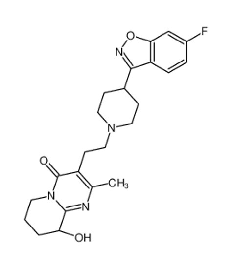 Picture of (9R)-3-[2-[4-(6-fluoro-1,2-benzoxazol-3-yl)piperidin-1-yl]ethyl]-9-hydroxy-2-methyl-6,7,8,9-tetrahydropyrido[1,2-a]pyrimidin-4-one