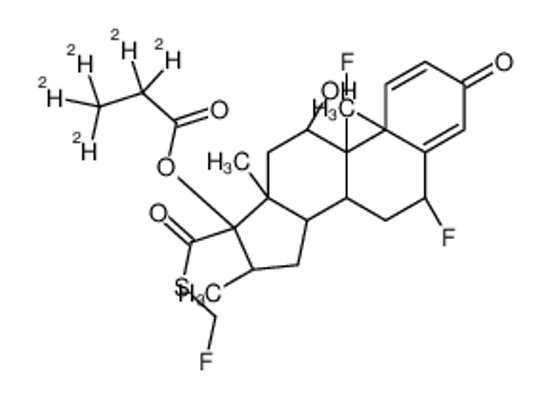Picture of [(6S,9R,10S,11S,13S,16R,17S)-6,9-difluoro-17-(fluoromethylsulfanylcarbonyl)-11-hydroxy-10,13,16-trimethyl-3-oxo-6,7,8,11,12,14,15,16-octahydrocyclopenta[a]phenanthren-17-yl] 2,2,3,3,3-pentadeuteriopropanoate