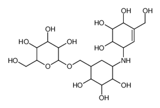 Picture of (2,3,4-Trihydroxy-5-{[4,5,6-trihydroxy-3-(hydroxymethyl)-2-cycloh exen-1-yl]amino}cyclohexyl)methyl hexopyranoside