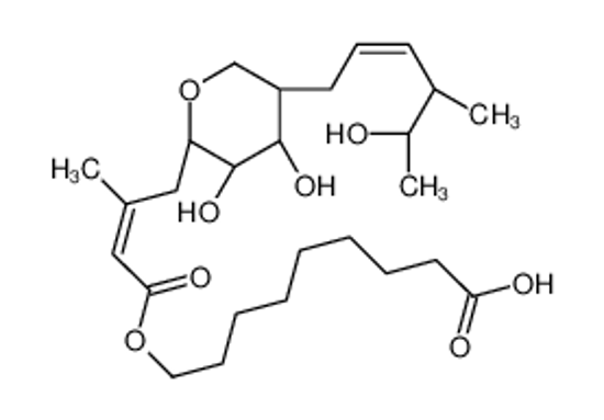 Изображение 9-[(E)-4-[(2S,3R,4R,5S)-3,4-dihydroxy-5-[(E,4R,5S)-5-hydroxy-4-methylhex-2-enyl]oxan-2-yl]-3-methylbut-2-enoyl]oxynonanoic acid