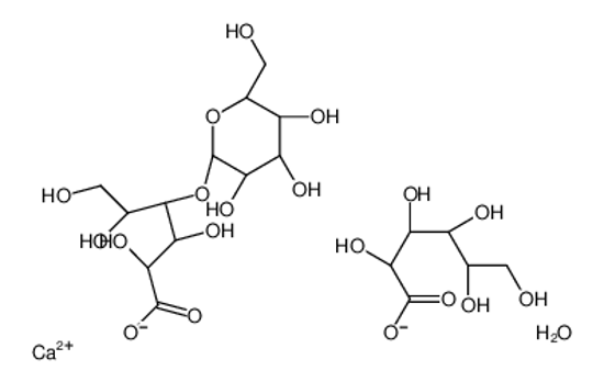 Picture of calcium,(2R,3S,4R,5R)-2,3,4,5,6-pentahydroxyhexanoate,(2R,3R,4R,5R)-2,3,5,6-tetrahydroxy-4-[(2S,3R,4S,5R,6R)-3,4,5-trihydroxy-6-(hydroxymethyl)oxan-2-yl]oxyhexanoate,hydrate