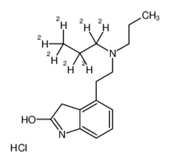Picture of 4-(2-{Propyl[(<sup>2</sup>H<sub>7</sub>)propyl]amino}ethyl)-1,3-dihydro-2H-indol-2-one hydrochloride (1:1)