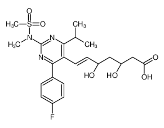 Picture of (3R,5S)-7-[4-(4-fluorophenyl)-2-[methyl(methylsulfonyl)amino]-6-propan-2-ylpyrimidin-5-yl]-3,5-dihydroxyhept-6-enoic acid