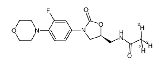 Picture of 2,2,2-trideuterio-N-[[(5S)-3-(3-fluoro-4-morpholin-4-ylphenyl)-2-oxo-1,3-oxazolidin-5-yl]methyl]acetamide-d3