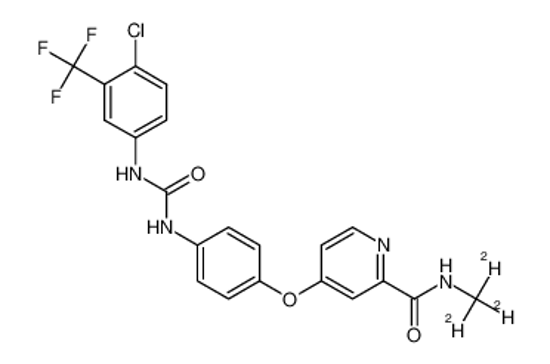 Picture of 4-[4-[[4-chloro-3-(trifluoromethyl)phenyl]carbamoylamino]phenoxy]-N-(trideuteriomethyl)pyridine-2-carboxamide