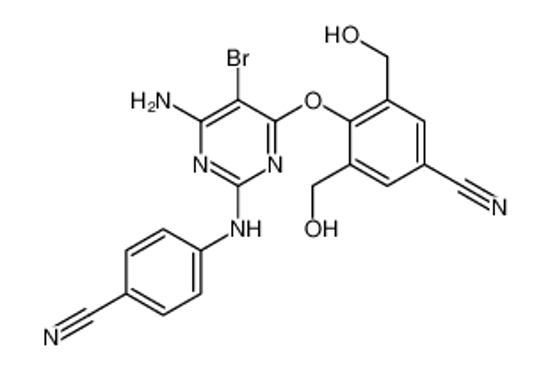 Picture of 4-[6-amino-5-bromo-2-(4-cyanoanilino)pyrimidin-4-yl]oxy-3,5-bis(hydroxymethyl)benzonitrile