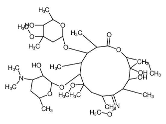 Picture of (3R,4S,5S,6R,7R,9R,10E,11S,12R,13S,14R)-6-[(2S,3R,4S,6R)-4-(dimethylamino)-3-hydroxy-6-methyloxan-2-yl]oxy-14-ethyl-12,13-dihydroxy-4-[(2R,4R,5S,6S)-5-hydroxy-4-methoxy-4,6-dimethyloxan-2-yl]oxy-7-methoxy-10-methoxyimino-3,5,7,9,11,13-hexamethyl-oxacyclot