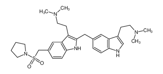 Picture of 2-[5-[[3-[2-(dimethylamino)ethyl]-5-(pyrrolidin-1-ylsulfonylmethyl)-1H-indol-2-yl]methyl]-1H-indol-3-yl]-N,N-dimethylethanamine