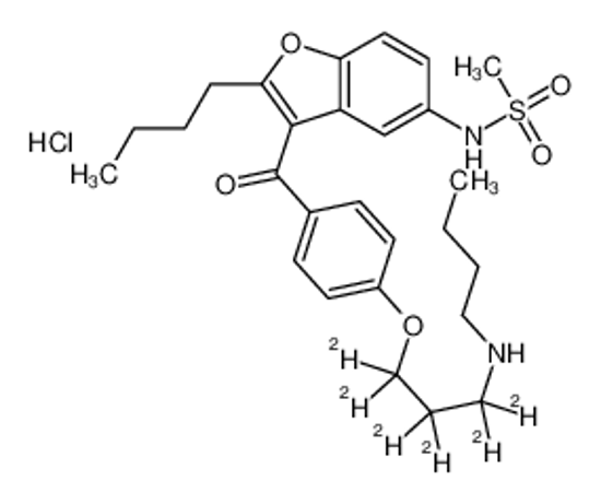 Picture of N-[2-butyl-3-[4-[3-(butylamino)-1,1,2,2,3,3-hexadeuteriopropoxy]benzoyl]-1-benzofuran-5-yl]methanesulfonamide,hydrochloride