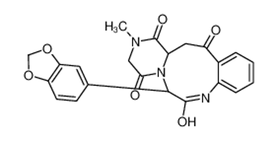 Picture of (6R,14aR)-6-(1,3-benzodioxol-5-yl)-2-methyl-6,8,14,14a-tetrahydro-3H-pyrazino[1,2-d][1,4]benzodiazonine-1,4,7,13-tetrone