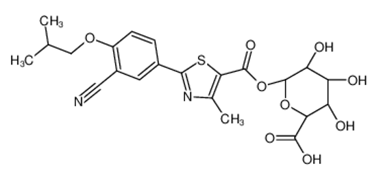 Изображение (2S,3S,4S,5R,6S)-6-[2-[3-cyano-4-(2-methylpropoxy)phenyl]-4-methyl-1,3-thiazole-5-carbonyl]oxy-3,4,5-trihydroxyoxane-2-carboxylic acid