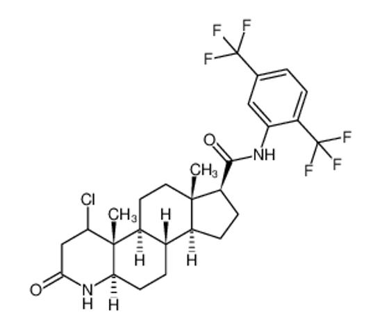 Picture of (1R,3aR,3bR,5aS,9aS,9bR,11aR)-N-[2,5-bis(trifluoromethyl)phenyl]-9-chloro-9a,11a-dimethyl-7-oxo-1,2,3,3a,3b,4,5,5a,6,8,9,9b,10,11-tetradecahydroindeno[5,4-f]quinoline-1-carboxamide
