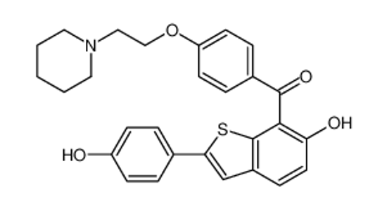 Picture of [6-hydroxy-2-(4-hydroxyphenyl)-1-benzothiophen-7-yl]-[4-(2-piperidin-1-ylethoxy)phenyl]methanone