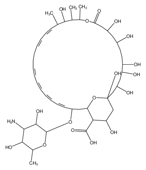 Picture of (4E,6E,8E,10E,14E,16E)-3-(4-amino-3,5-dihydroxy-6-methyloxan-2-yl)oxy-19,25,27,30,31,33,35,37-octahydroxy-18,20,21-trimethyl-23-oxo-22,39-dioxabicyclo[33.3.1]nonatriaconta-4,6,8,10,14,16-hexaene-38-carboxylic acid
