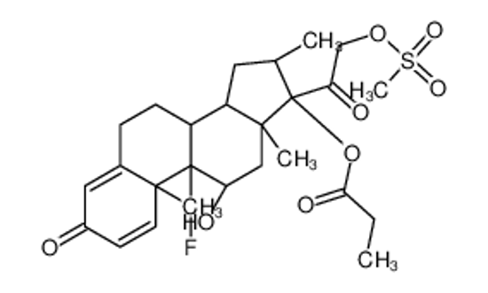 Picture of [(8S,9R,10S,11S,13S,14S,16S,17R)-9-fluoro-11-hydroxy-10,13,16-trimethyl-17-(2-methylsulfonyloxyacetyl)-3-oxo-6,7,8,11,12,14,15,16-octahydrocyclopenta[a]phenanthren-17-yl] propanoate
