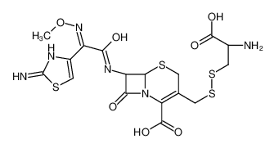 Picture of (6R,7R)-3-[[[(2R)-2-amino-2-carboxyethyl]disulfanyl]methyl]-7-[[(2Z)-2-(2-amino-1,3-thiazol-4-yl)-2-methoxyiminoacetyl]amino]-8-oxo-5-thia-1-azabicyclo[4.2.0]oct-2-ene-2-carboxylic acid