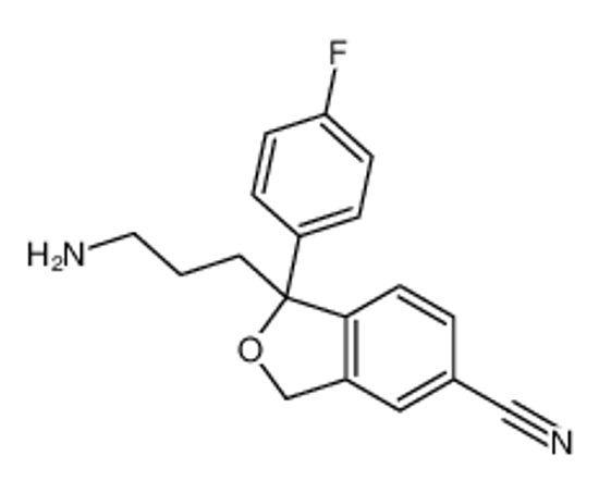Picture of (1S)-1-(3-aminopropyl)-1-(4-fluorophenyl)-3H-2-benzofuran-5-carbonitrile