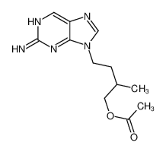 Изображение [4-(2-aminopurin-9-yl)-2-methylbutyl] acetate