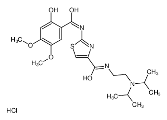 Picture of N-[2-[di(propan-2-yl)amino]ethyl]-2-[(2-hydroxy-4,5-dimethoxybenzoyl)amino]-1,3-thiazole-4-carboxamide,hydrochloride