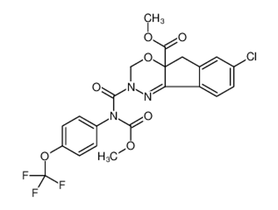 Picture of methyl (4aR)-7-chloro-2-[methoxycarbonyl-[4-(trifluoromethoxy)phenyl]carbamoyl]-3,5-dihydroindeno[1,2-e][1,3,4]oxadiazine-4a-carboxylate