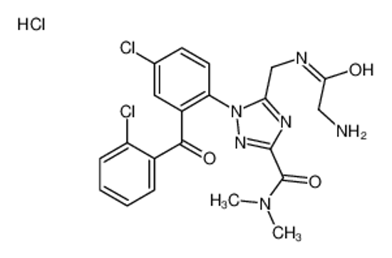 Picture of 5-[[(2-aminoacetyl)amino]methyl]-1-[4-chloro-2-(2-chlorobenzoyl)phenyl]-N,N-dimethyl-1,2,4-triazole-3-carboxamide,hydrochloride