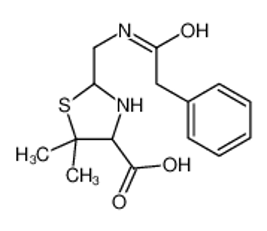 Picture of 5,5-dimethyl-2-(((phenylacetyl)amino)methyl)-4-Thiazolidinecarboxylic acid