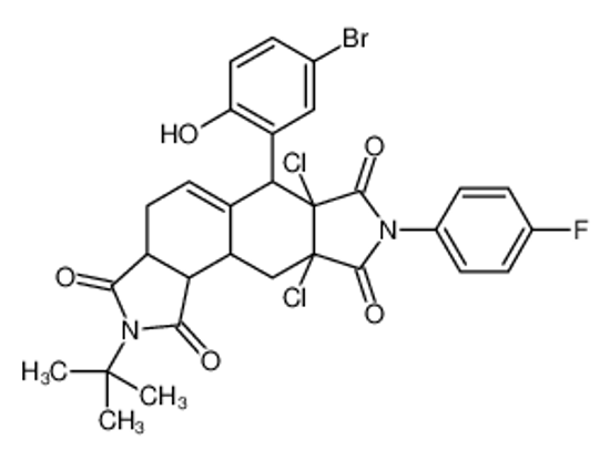 Picture of 6-(5-bromo-2-hydroxyphenyl)-2-tert-butyl-6a,9a-dichloro-8-(4-fluorophenyl)-3a,4,6,10,10a,10b-hexahydroisoindolo[5,6-e]isoindole-1,3,7,9-tetrone