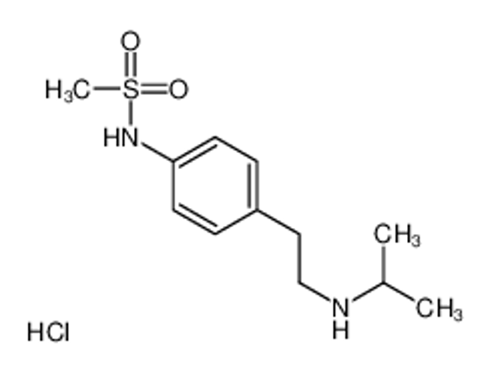 Picture of N-[4-[2-(propan-2-ylamino)ethyl]phenyl]methanesulfonamide,hydrochloride