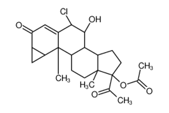 Imagem de (1|A,2|A,6|A-7|A)-17-(Acetyloxy)-6-chloro-1,2-dihydro-7-hydroxy-3'H-cyclopropa[1,2]pregna-1,4-diene-3,20-dione