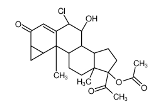 Picture of (1|A,2|A,6|A-7|A)-17-(Acetyloxy)-6-chloro-1,2-dihydro-7-hydroxy-3'H-cyclopropa[1,2]pregna-1,4-diene-3,20-dione