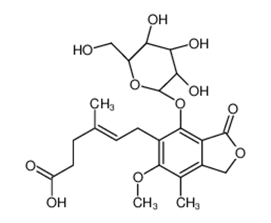 Picture of (E)-6-[6-methoxy-7-methyl-3-oxo-4-[(2S,3R,4S,5S,6R)-3,4,5-trihydroxy-6-(hydroxymethyl)oxan-2-yl]oxy-1H-2-benzofuran-5-yl]-4-methylhex-4-enoic acid