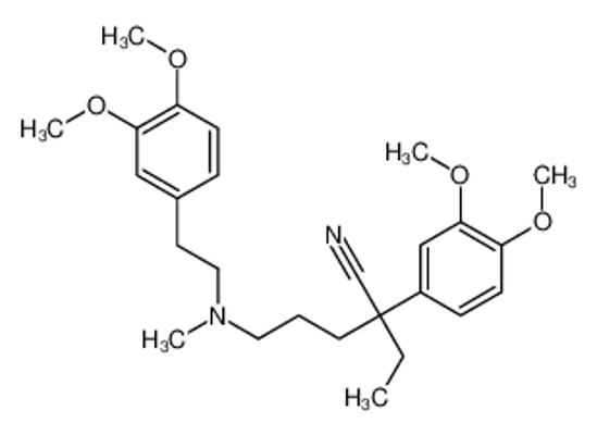 Picture of 2-(3,4-dimethoxyphenyl)-5-[2-(3,4-dimethoxyphenyl)ethyl-methylamino]-2-ethylpentanenitrile