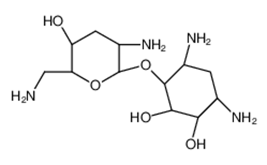 Picture of (3R,6R)-4,6-diamino-3-[(2R,5S)-3-amino-6-(aminomethyl)-5-hydroxyoxan-2-yl]oxycyclohexane-1,2-diol