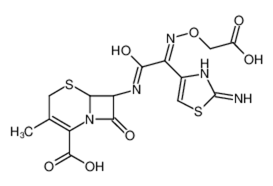 Picture of (6R,7R)-7-[[(2Z)-2-(2-amino-1,3-thiazol-4-yl)-2-(carboxymethoxyimino)acetyl]amino]-3-methyl-8-oxo-5-thia-1-azabicyclo[4.2.0]oct-2-ene-2-carboxylic acid