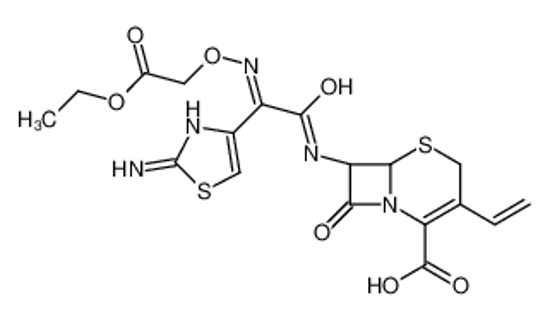 Picture of (6R,7R)-7-[[(2Z)-2-(2-amino-1,3-thiazol-4-yl)-2-(2-ethoxy-2-oxoethoxy)iminoacetyl]amino]-3-ethenyl-8-oxo-5-thia-1-azabicyclo[4.2.0]oct-2-ene-2-carboxylic acid