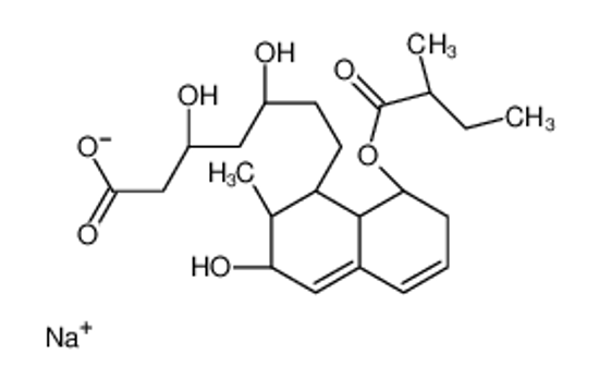 Picture of sodium,(3R,5R)-7-[(1S,2R,3S,8S,8aR)-3-hydroxy-2-methyl-8-[(2S)-2-methylbutanoyl]oxy-1,2,3,7,8,8a-hexahydronaphthalen-1-yl]-3,5-dihydroxyheptanoate
