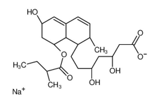 Picture of sodium,(3R,5R)-7-[(1S,2S,6R,8S,8aR)-6-hydroxy-2-methyl-8-[(2S)-2-methylbutanoyl]oxy-1,2,6,7,8,8a-hexahydronaphthalen-1-yl]-3,5-dihydroxyheptanoate